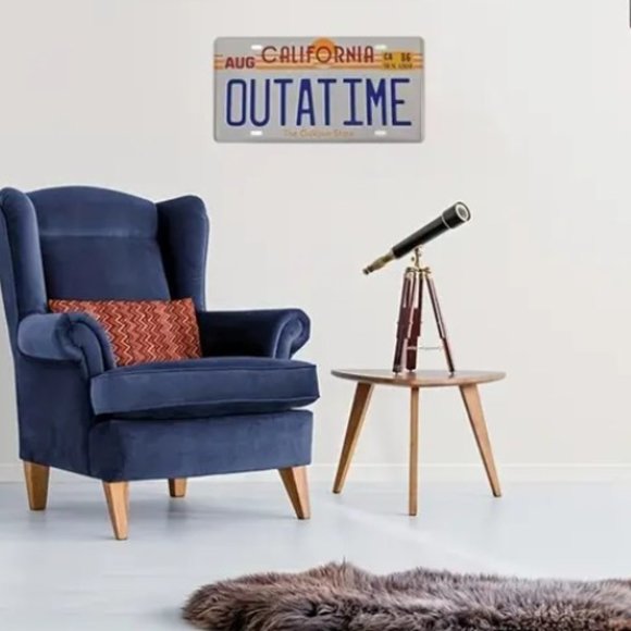 Back to the Future OUTATIME Tin Sign – California Delorean License Plate Decor - Picture 4 of 6